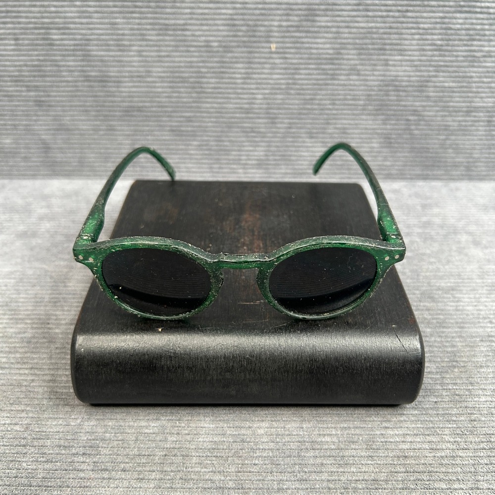 IZIPIZI Sun Green Round Y2k Sunglasses Dark Tinted Lens C14